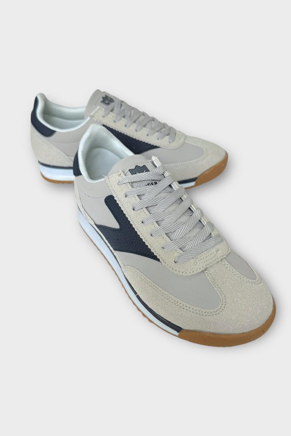 Erkek Günlük Hafif Rahat Taban Sneaker Ayakkabı GRİ - LACİVERT - Görsel 3