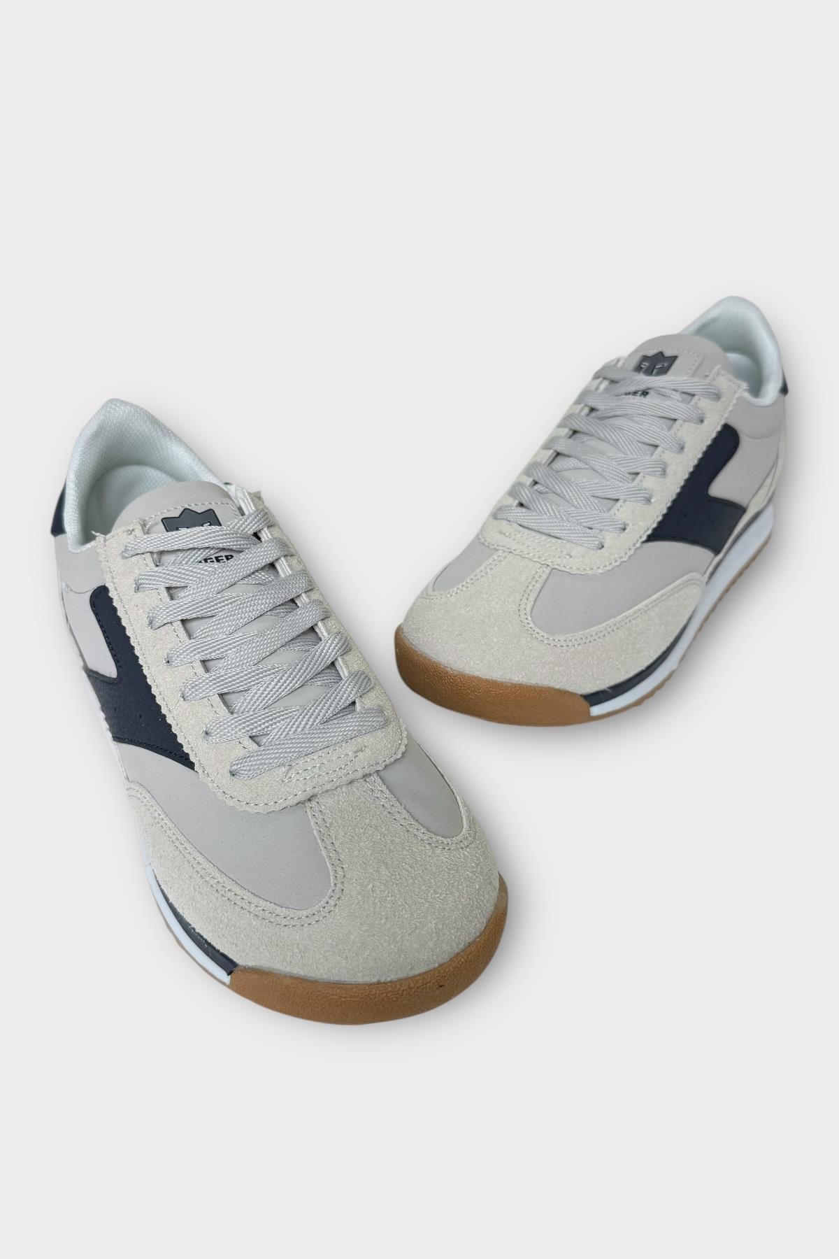 Erkek Günlük Hafif Rahat Taban Sneaker Ayakkabı GRİ - LACİVERT - Görsel 4