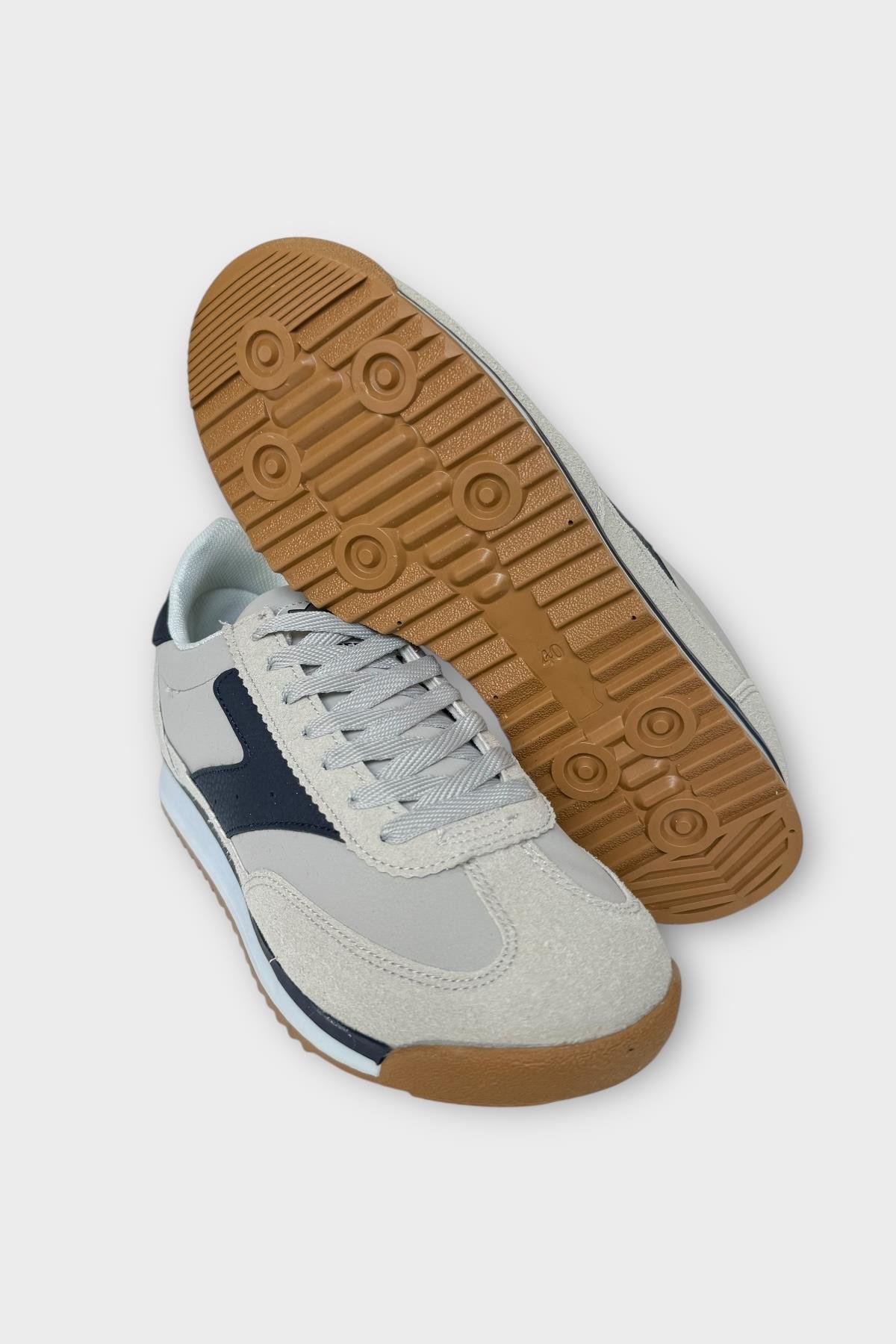 Erkek Günlük Hafif Rahat Taban Sneaker Ayakkabı GRİ - LACİVERT - Görsel 7