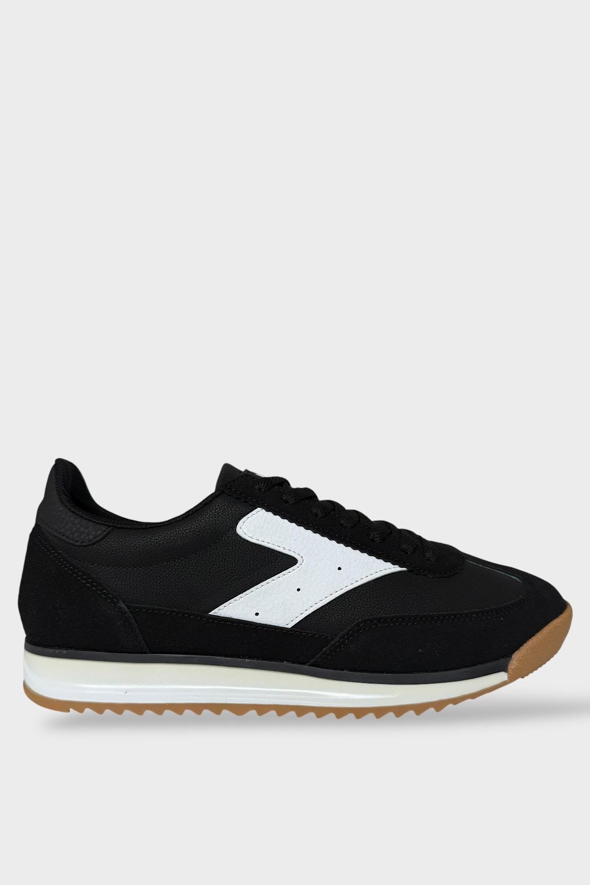 Erkek Günlük Hafif Rahat Taban Sneaker Ayakkabı SİYAH - BEYAZ - Görsel 2