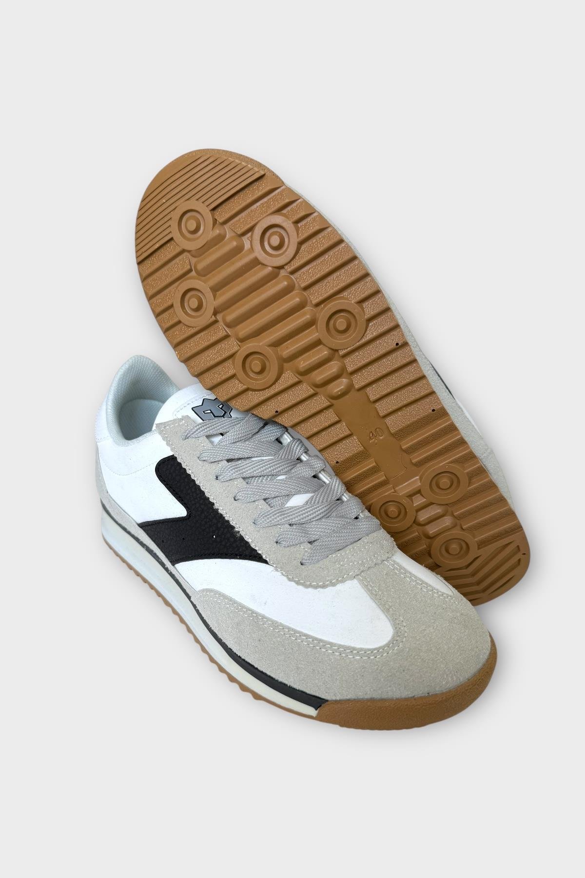 Erkek Günlük Hafif Rahat Taban Sneaker Ayakkabı GRİ - SİYAH - Görsel 7