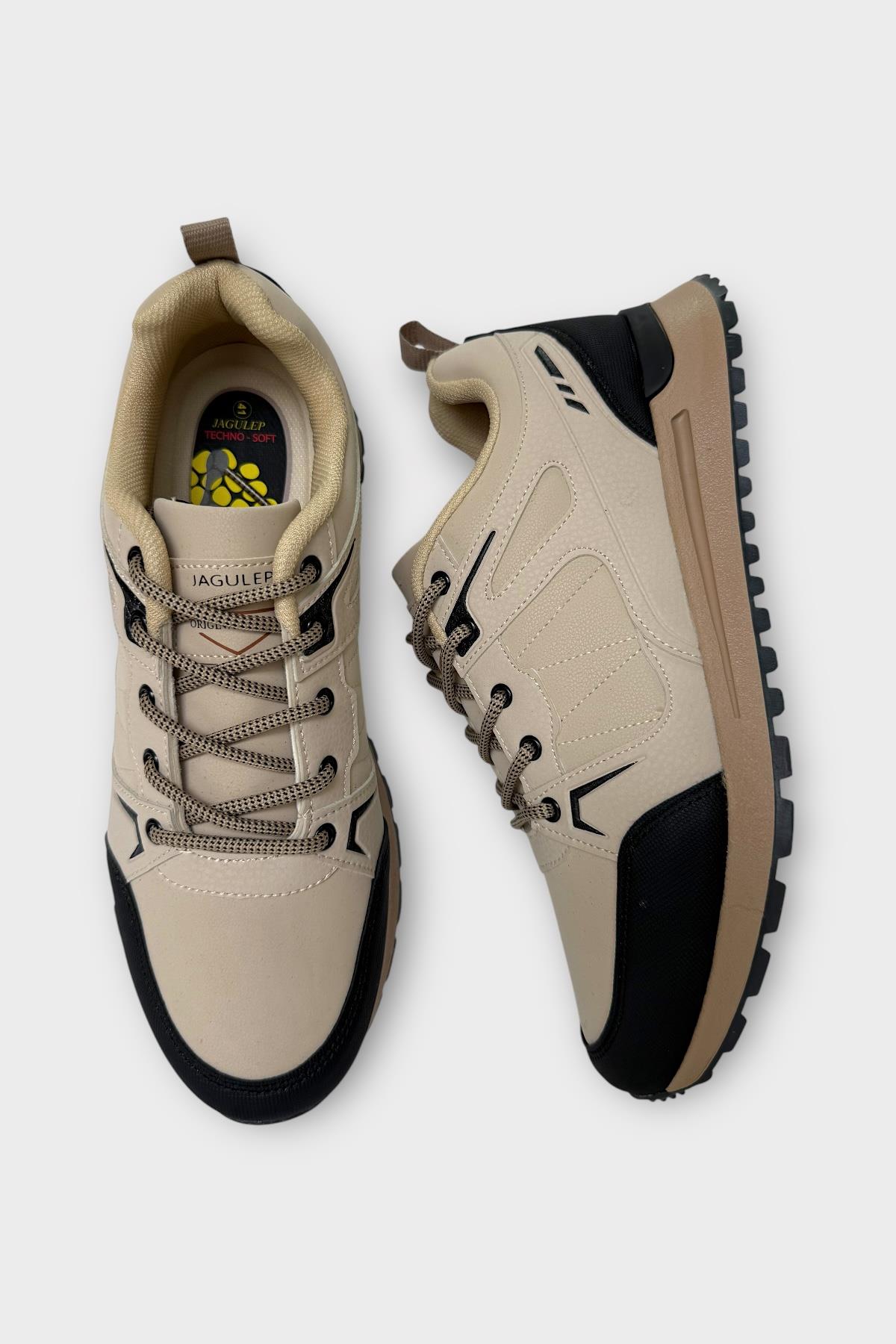 Erkek 4 Mevsim Rahat Comfort Spor Ayakkkabı BEJ - Görsel 7