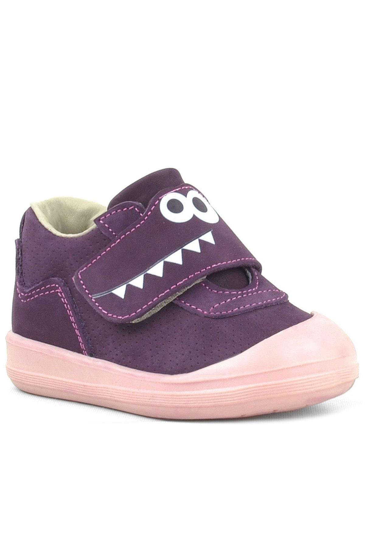Dino Hakiki Deri Mor Yüksek Bilekli Bebek Ayakkabı - Görsel 2