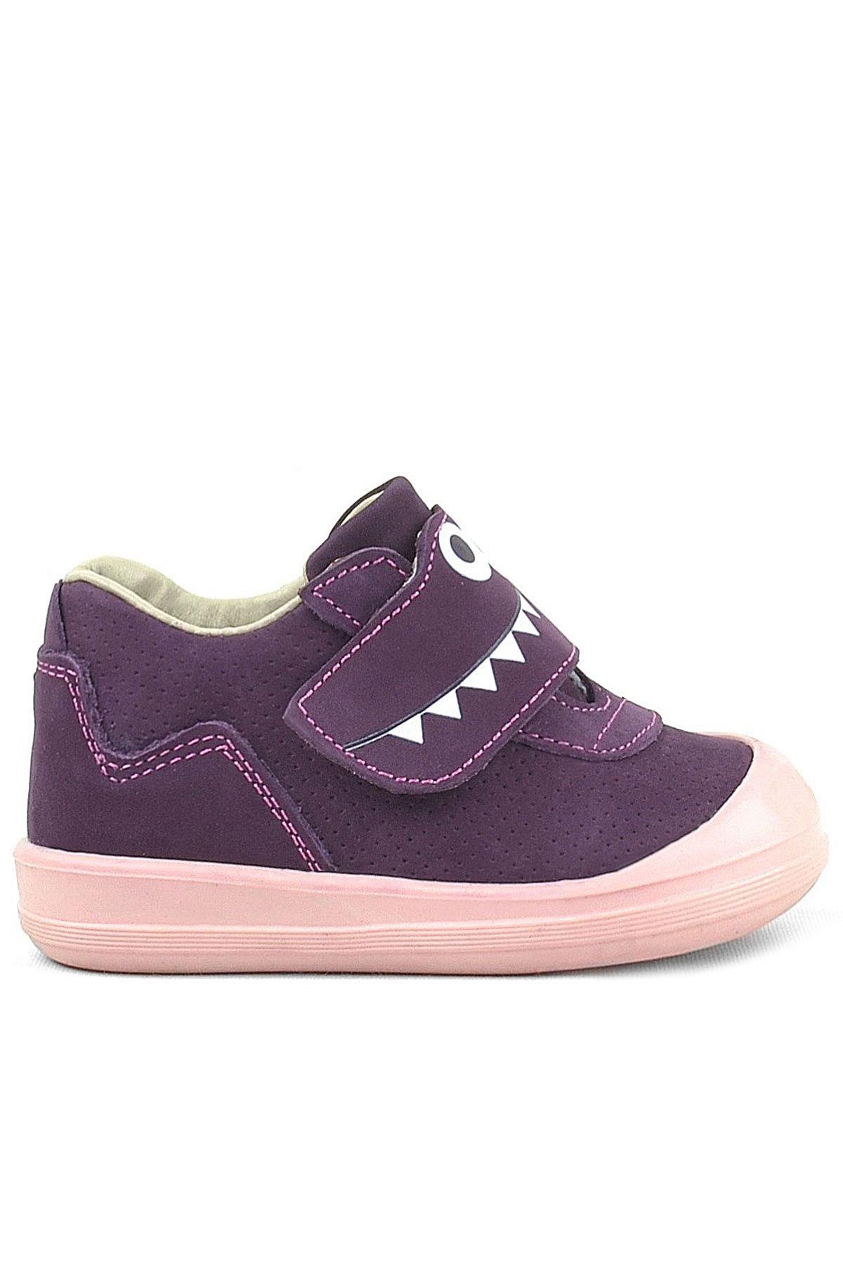 Dino Hakiki Deri Mor Yüksek Bilekli Bebek Ayakkabı - Görsel 3