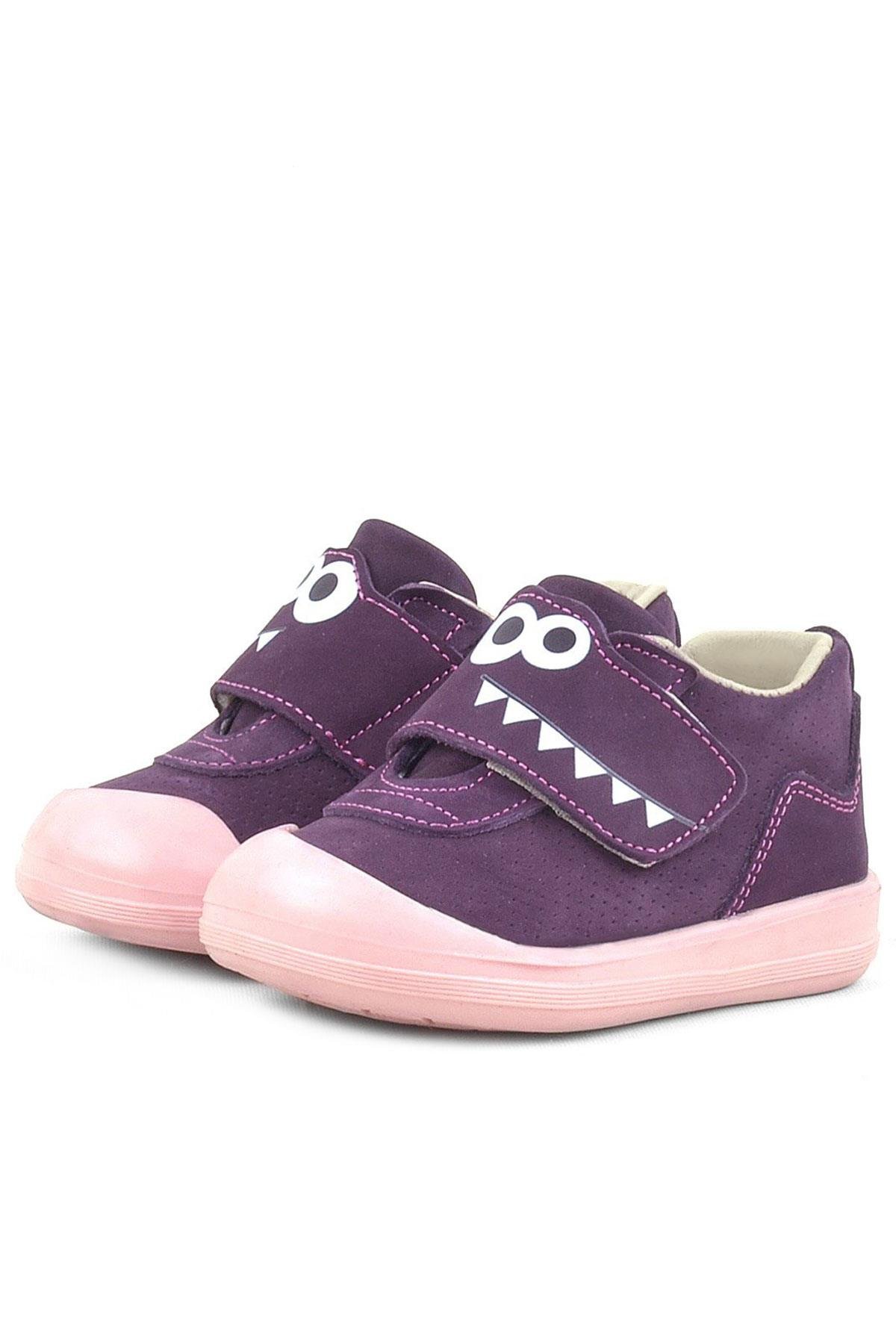 Dino Hakiki Deri Mor Yüksek Bilekli Bebek Ayakkabı - Görsel 5