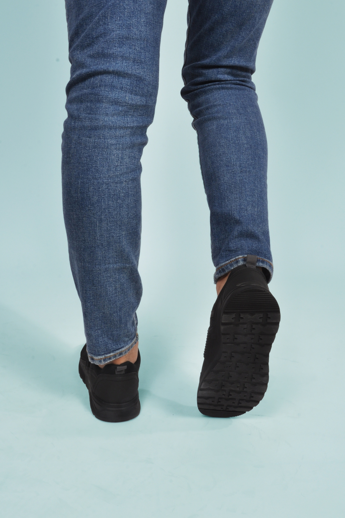 Siyah Hafif Esnek Kilit Bağcıklı Erkek Spor Ayakkabı Nans 6006 M - Görsel 6