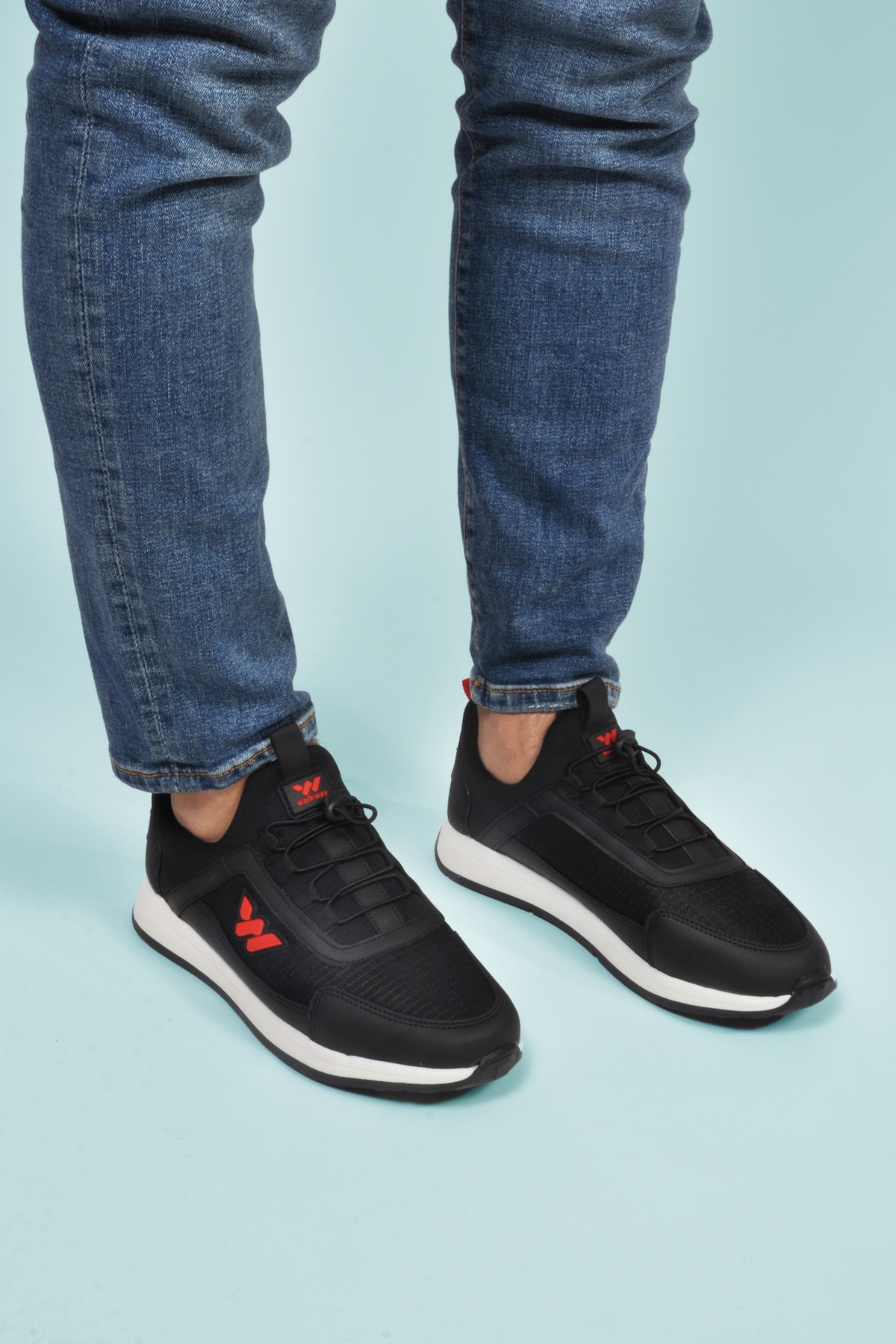 Siyah Kırmızı Kilit Bağcıklı Hafif Esnek Erkek Spor Ayakkabı Apollo 166 M - Görsel 2