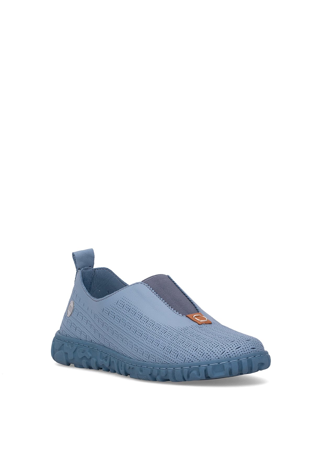 D25YA-665 Kadın Hakiki Deri Casual Ayakkabı Mavi - Görsel 3