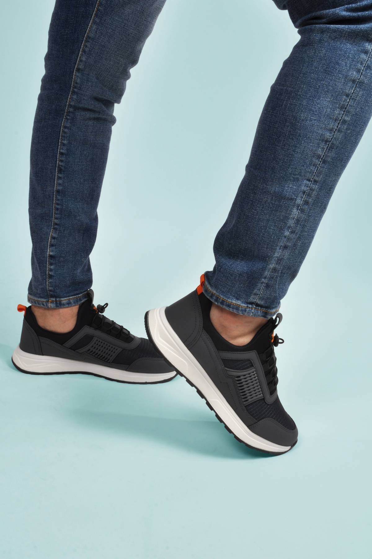 Füme Hafif Esnek Kilit Bağcıklı Erkek Spor Ayakkabı Nans 6006 M - Görsel 4