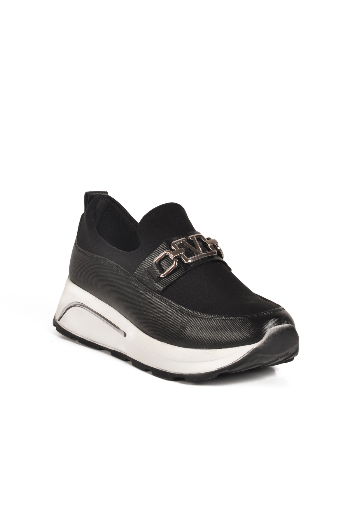 Siyah Beyaz Hafif Bağcıksız Kadın Casual Ayakkabı 1705 Z - Görsel 4