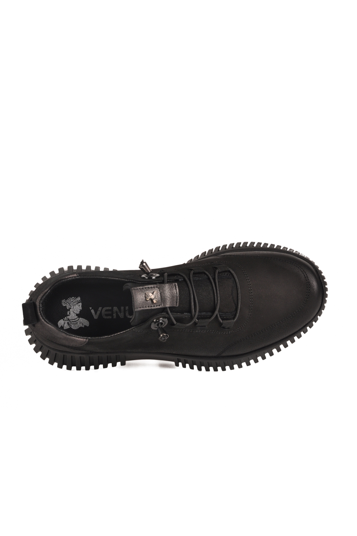 Siyah Nubuk Hakiki Deri Kadın Casual Ayakkabı 25405003K Z - Görsel 5