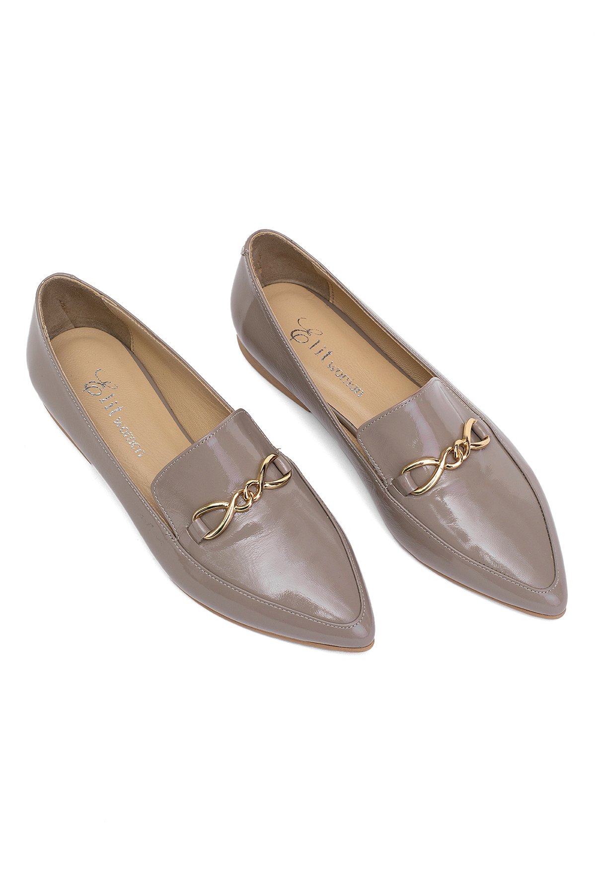 Elit Fiora Kadın Hakiki Rugan Deri Casual Ayakkabı Vizon - Görsel 3