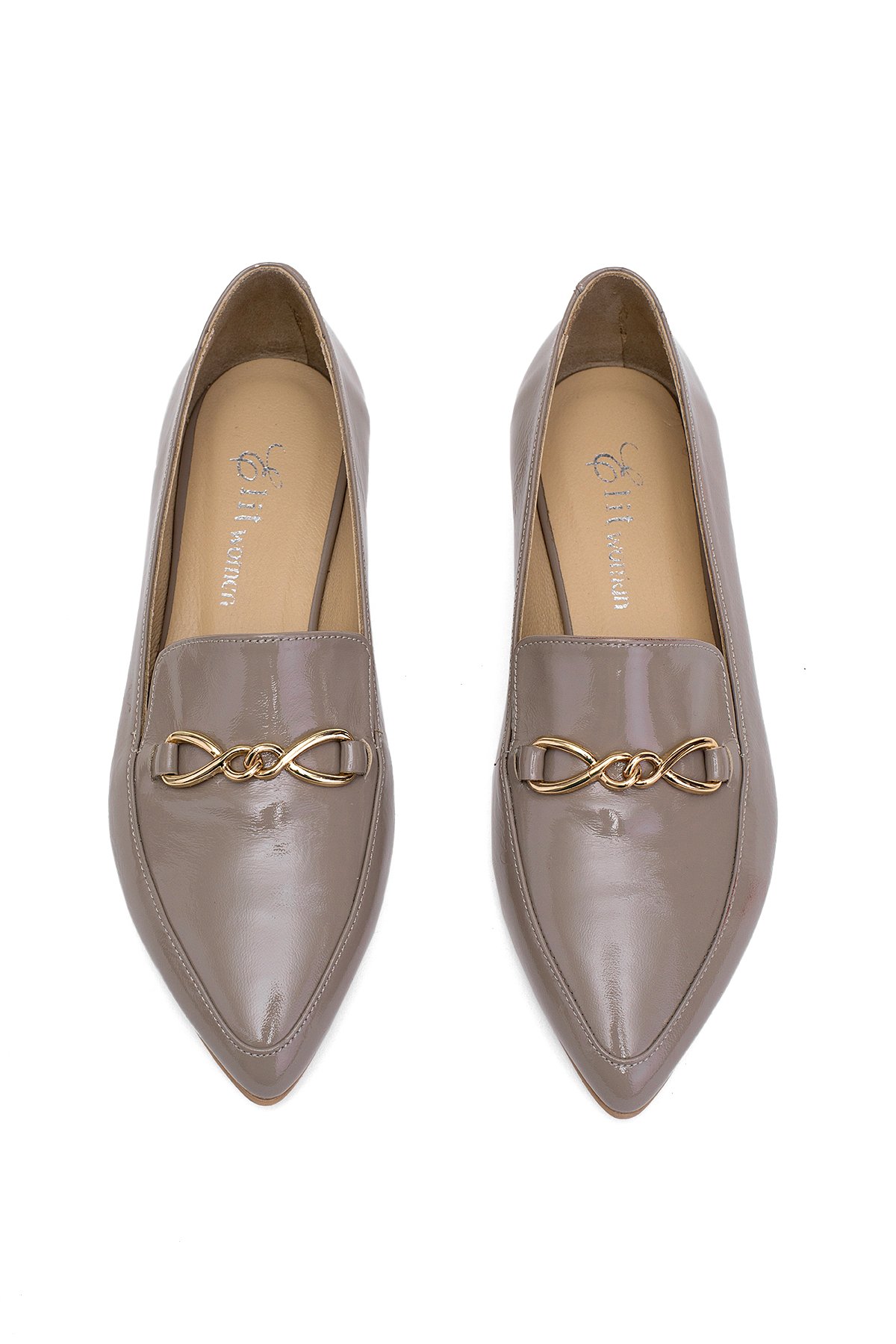 Elit Fiora Kadın Hakiki Rugan Deri Casual Ayakkabı Vizon - Görsel 4