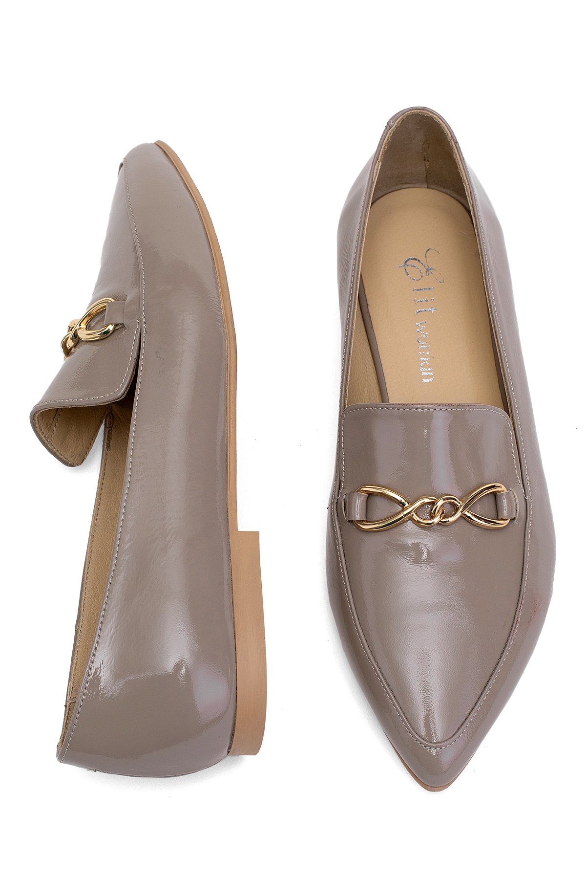 Elit Fiora Kadın Hakiki Rugan Deri Casual Ayakkabı Vizon - Görsel 5