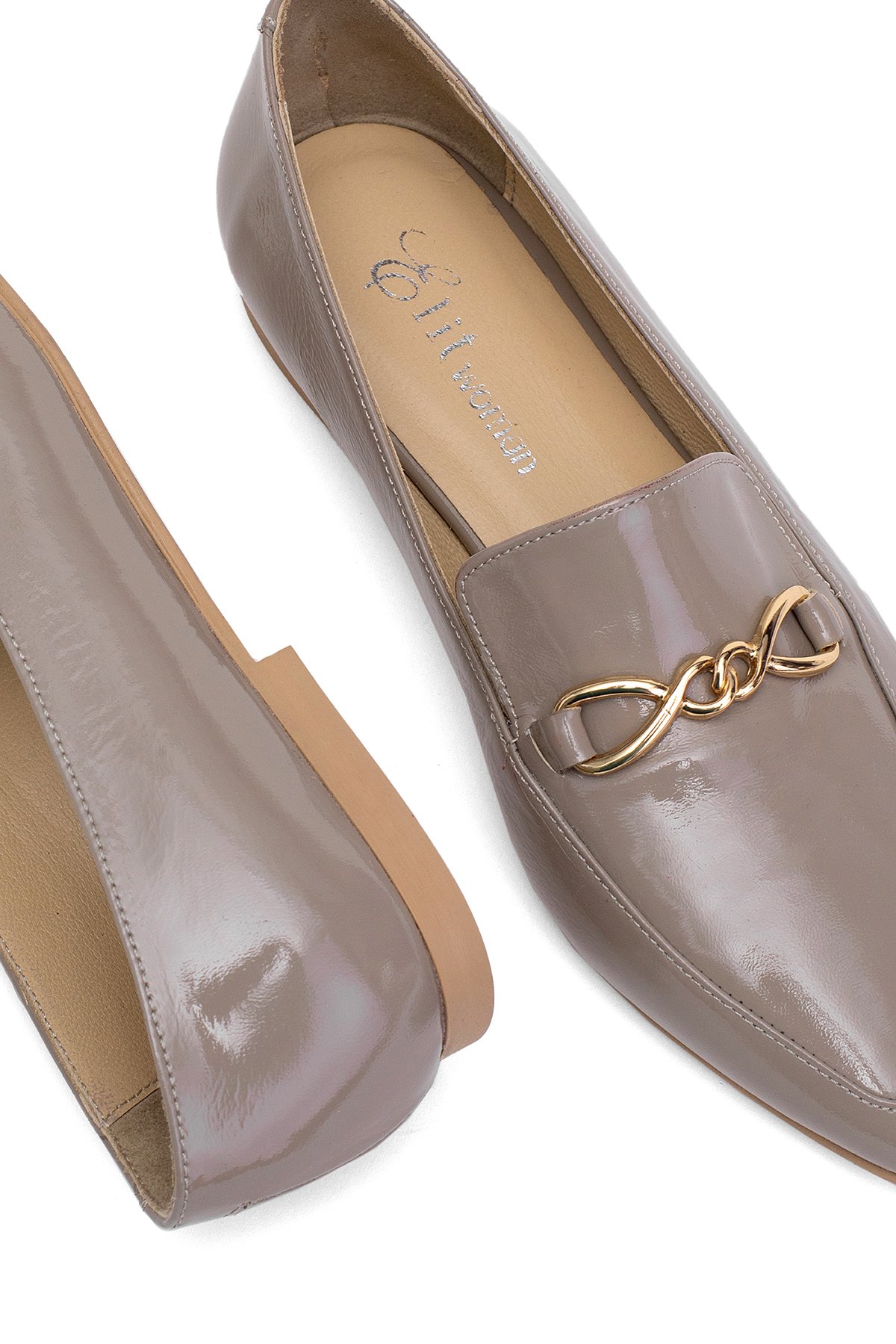 Elit Fiora Kadın Hakiki Rugan Deri Casual Ayakkabı Vizon - Görsel 6