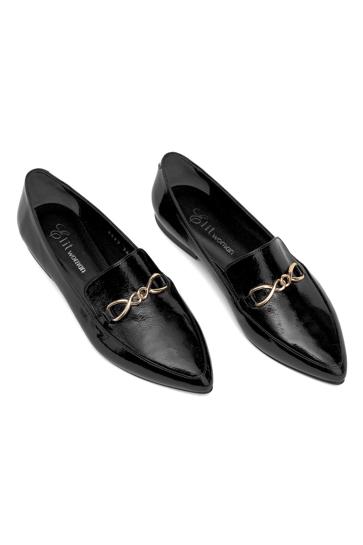 Elit Fiora Kadın Hakiki Rugan Deri Casual Ayakkabı Siyah - Görsel 3