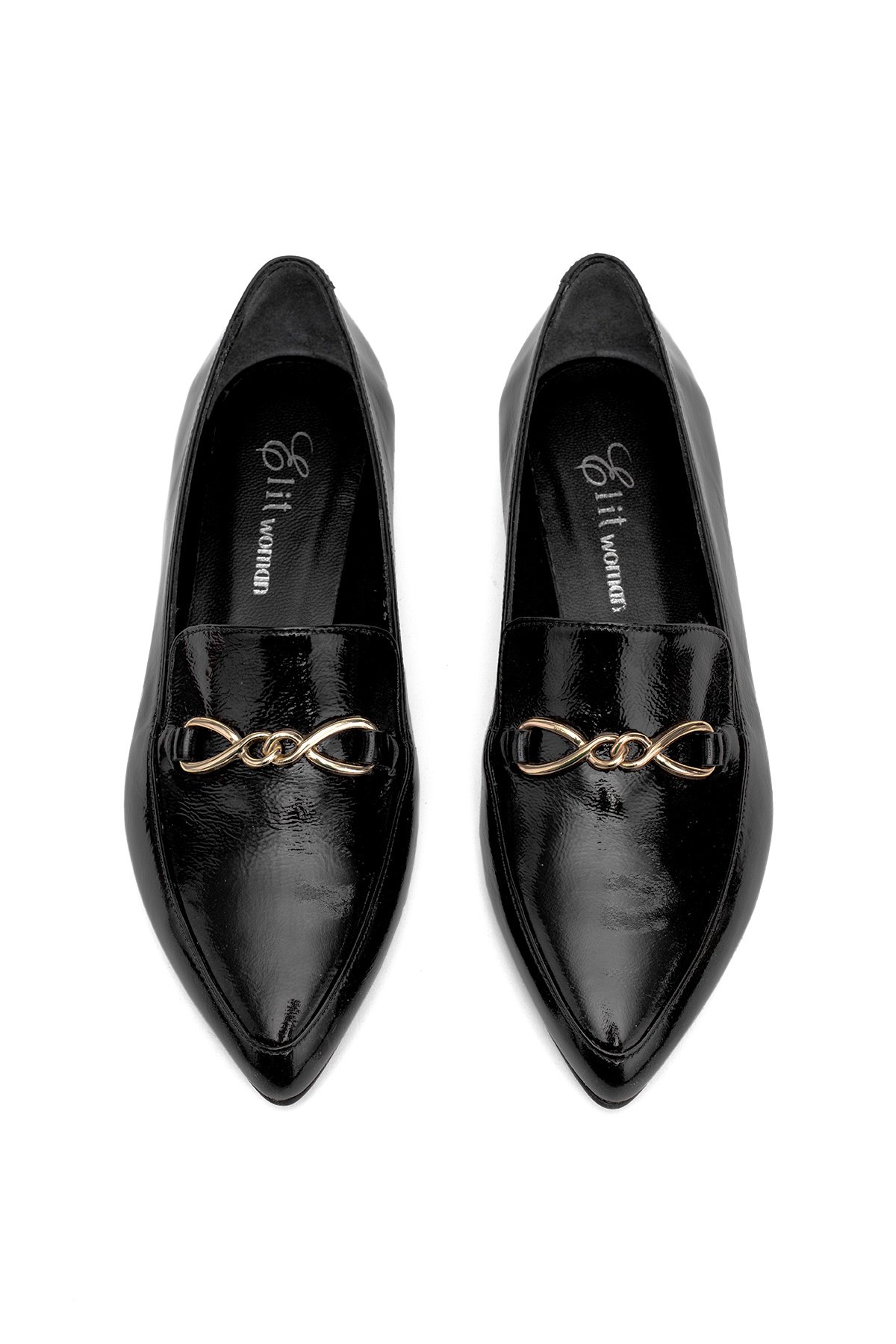 Elit Fiora Kadın Hakiki Rugan Deri Casual Ayakkabı Siyah - Görsel 4