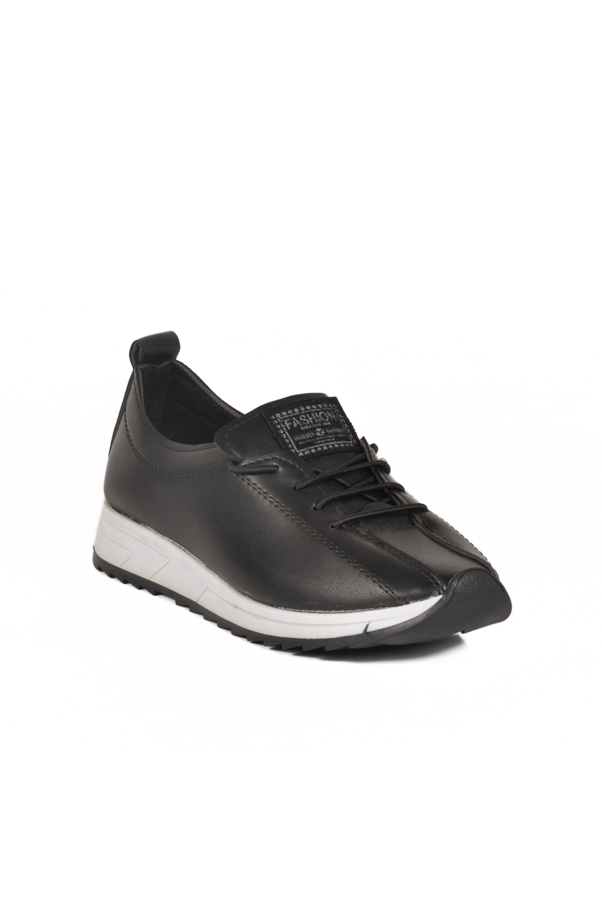 Siyah Lastik Bağcıklı Kadın Casual Ayakkabı 027 Z - Görsel 4
