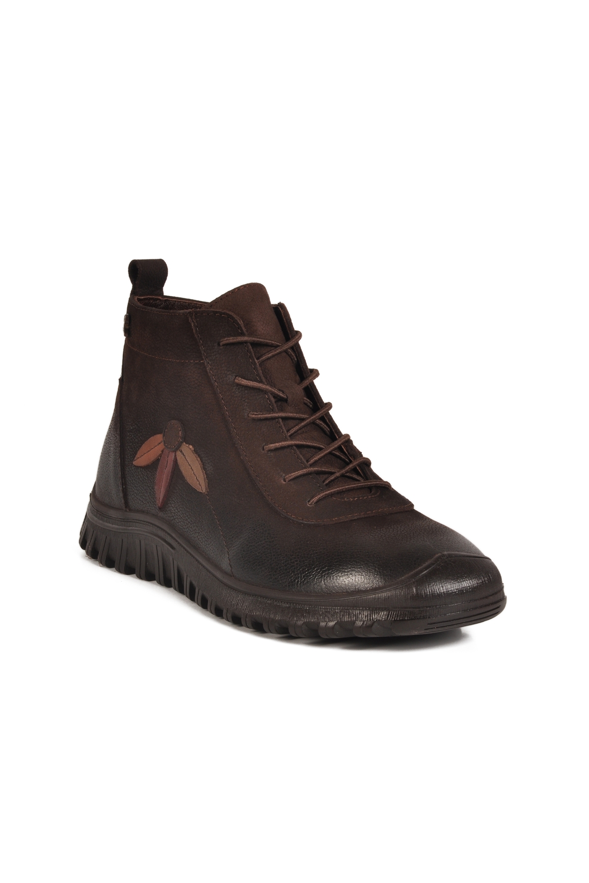 Kahve Taba Nubuk Hakiki Deri Kadın Bot 2413554K Z - Görsel 4