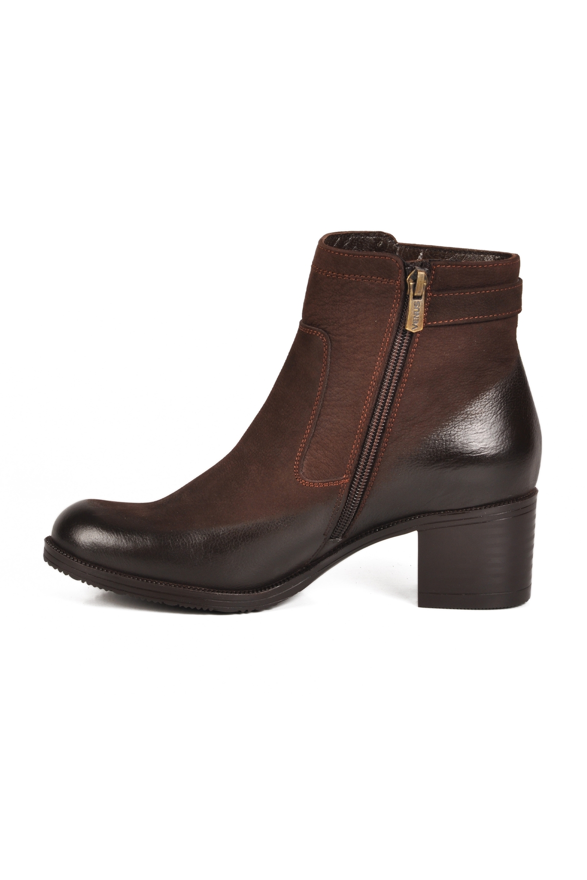 Kahve Nubuk Hakiki Deri Kadın Bot 1779011K Z - Görsel 3