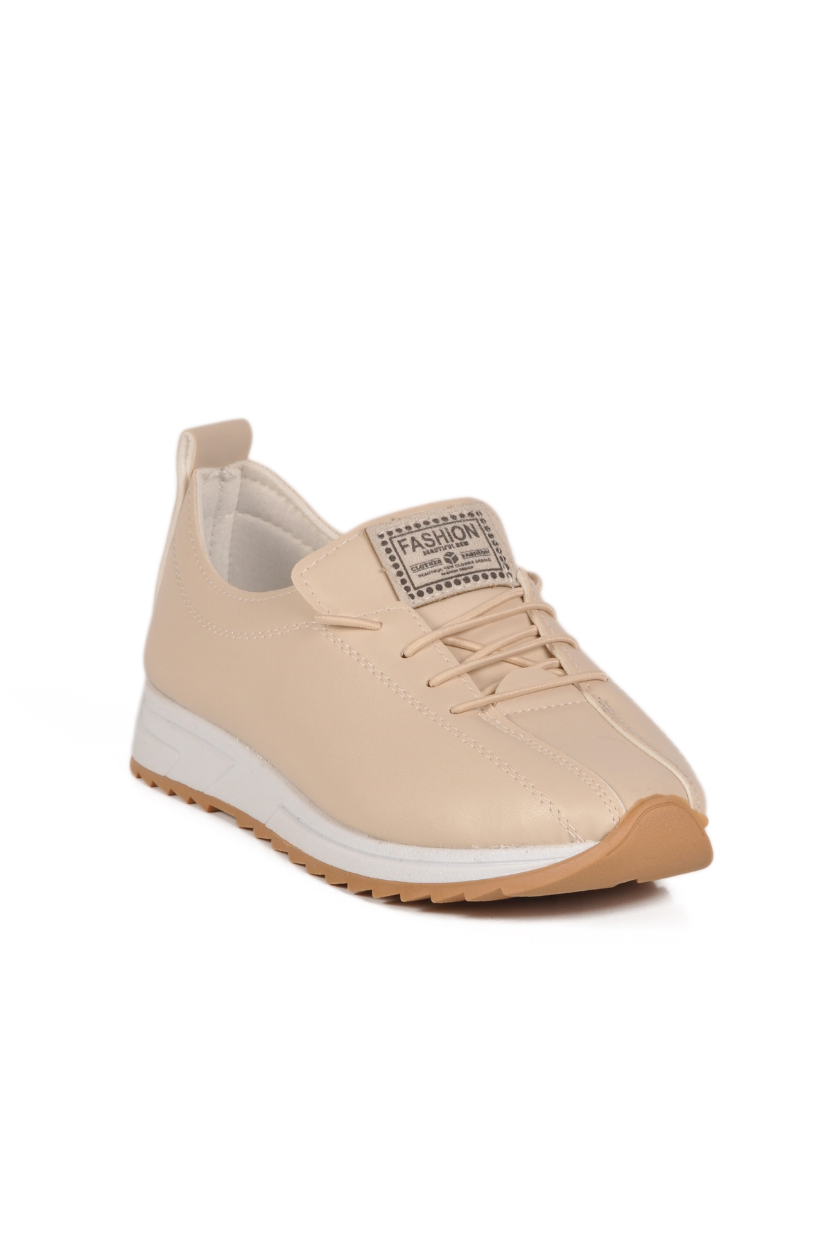 Bej Lastik Bağcıklı Kadın Casual Ayakkabı 027 Z - Görsel 4