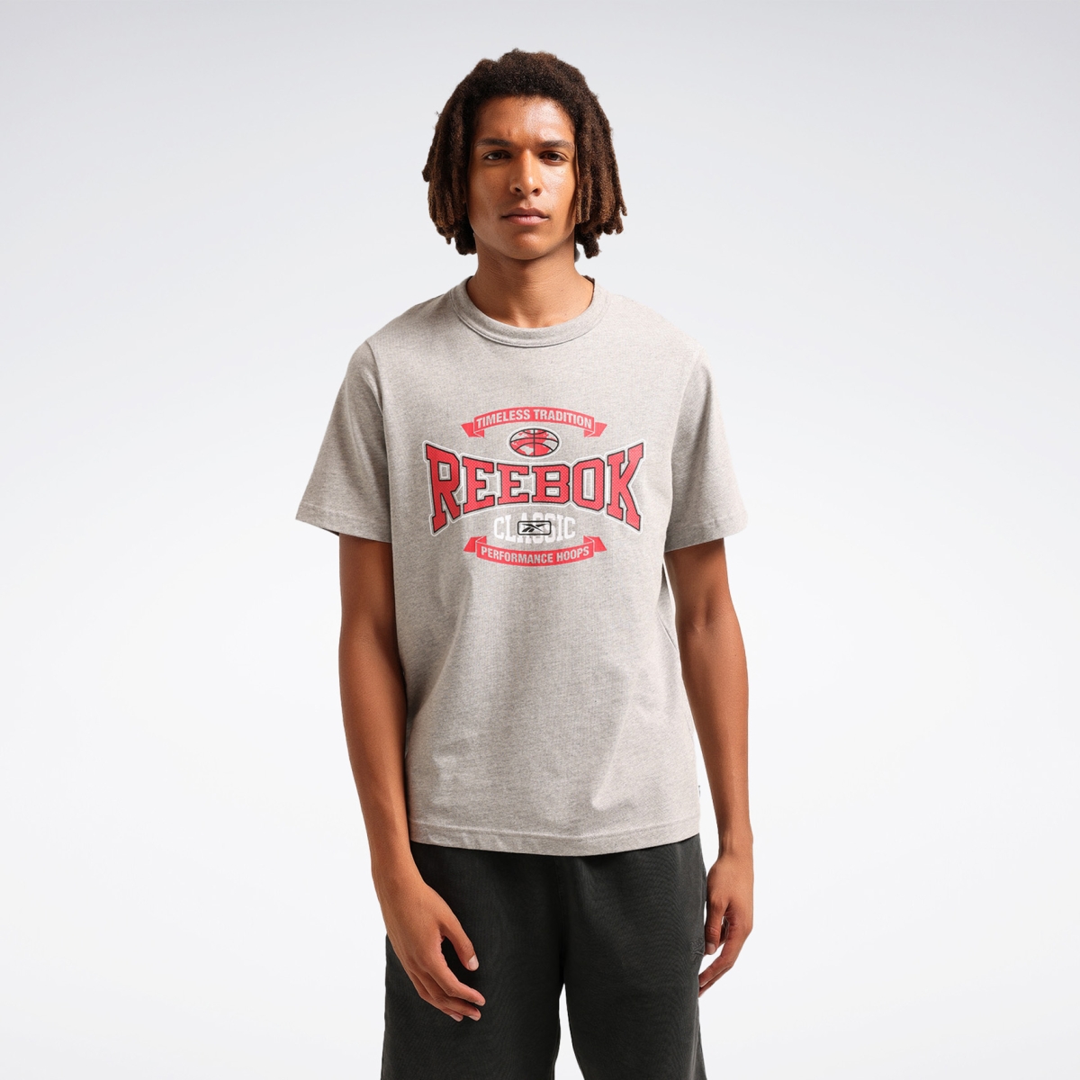 Reebok GS HS TRADITION TEE Gri Erkek Kısa Kol T-Shirt