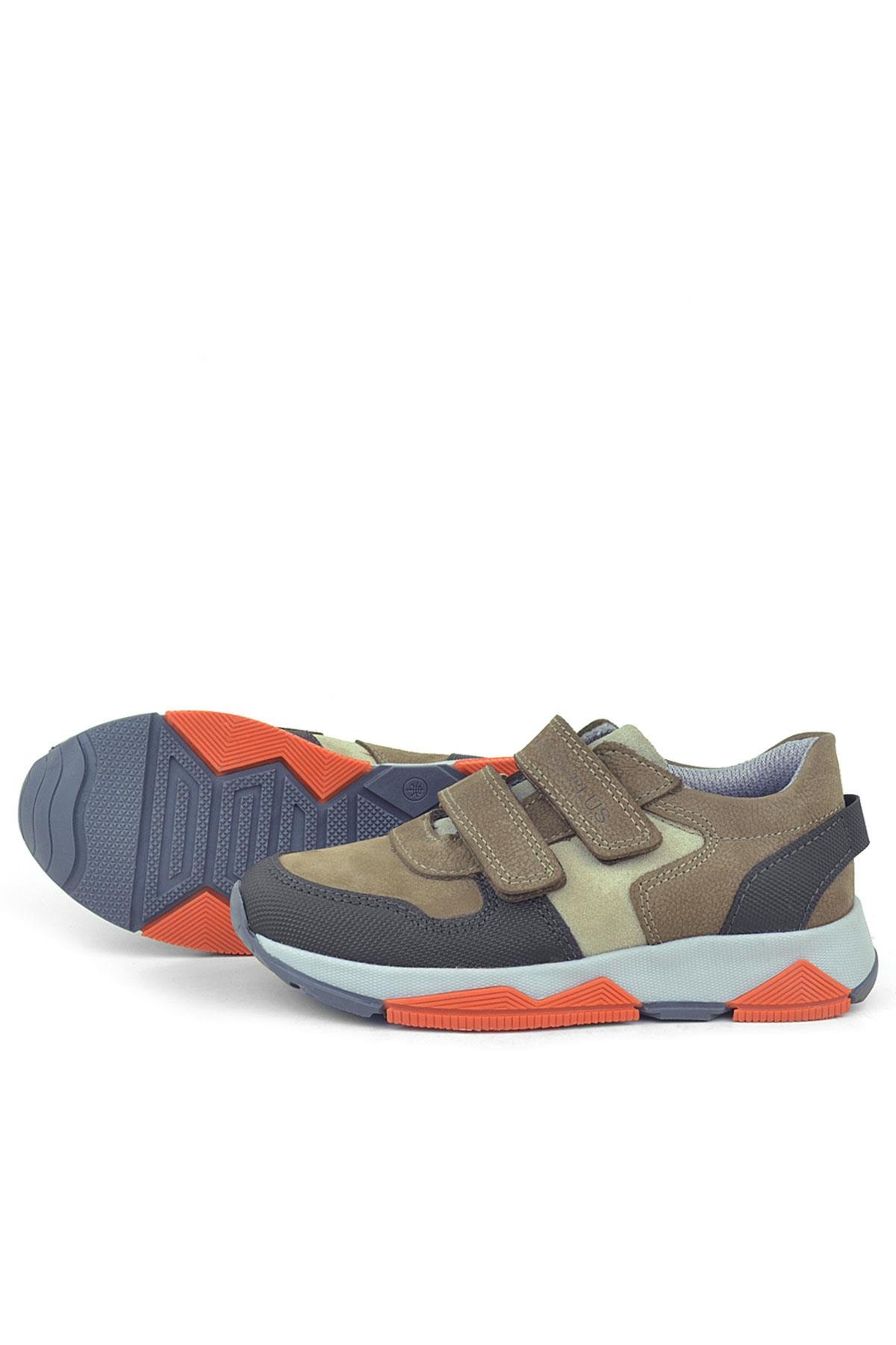 Hakiki Deri Kahverengi Çocuk Sneakers Spor Ayakkabı - Görsel 6