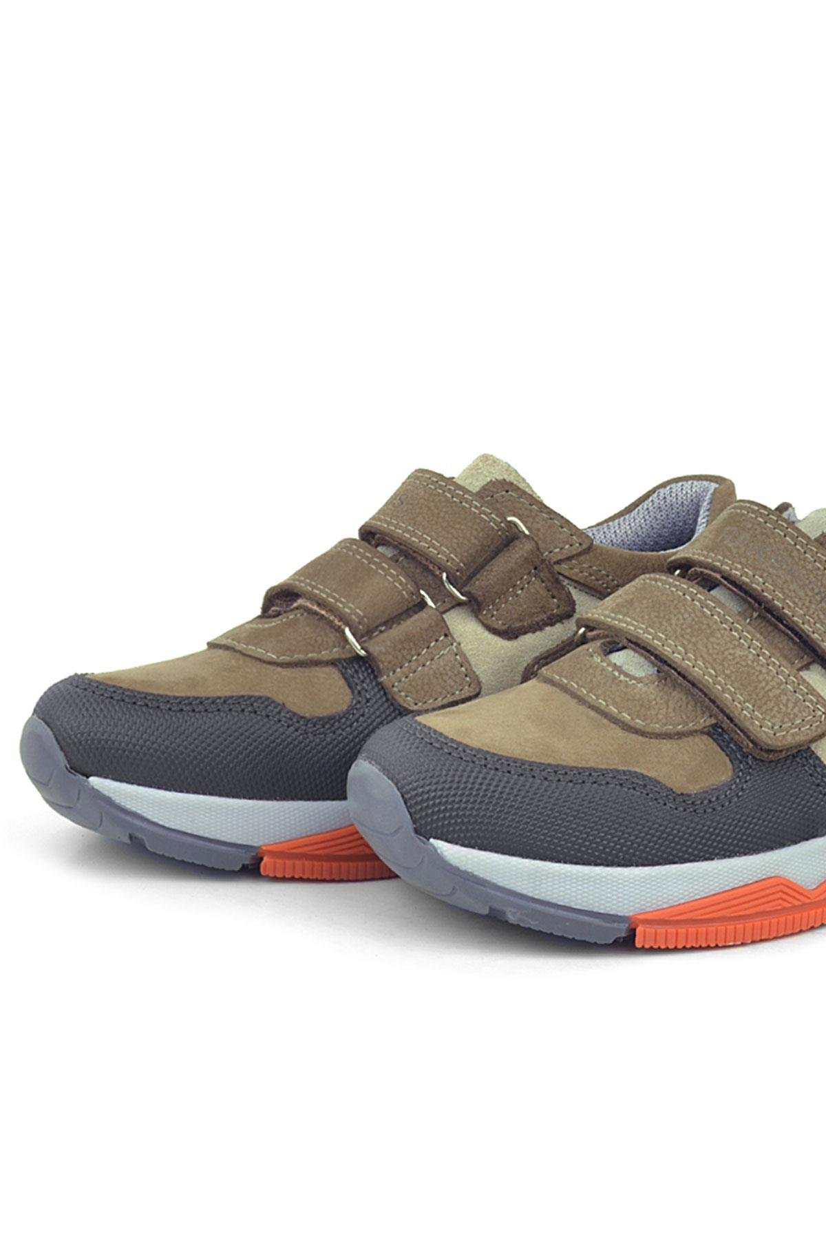 Hakiki Deri Kahverengi Çocuk Sneakers Spor Ayakkabı - Görsel 7