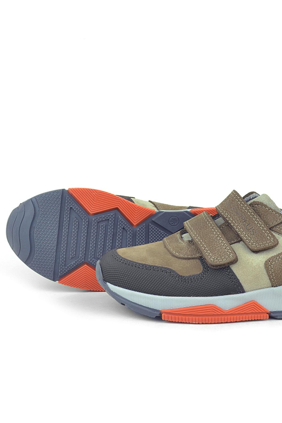 Hakiki Deri Kahverengi Çocuk Sneakers Spor Ayakkabı - Görsel 8