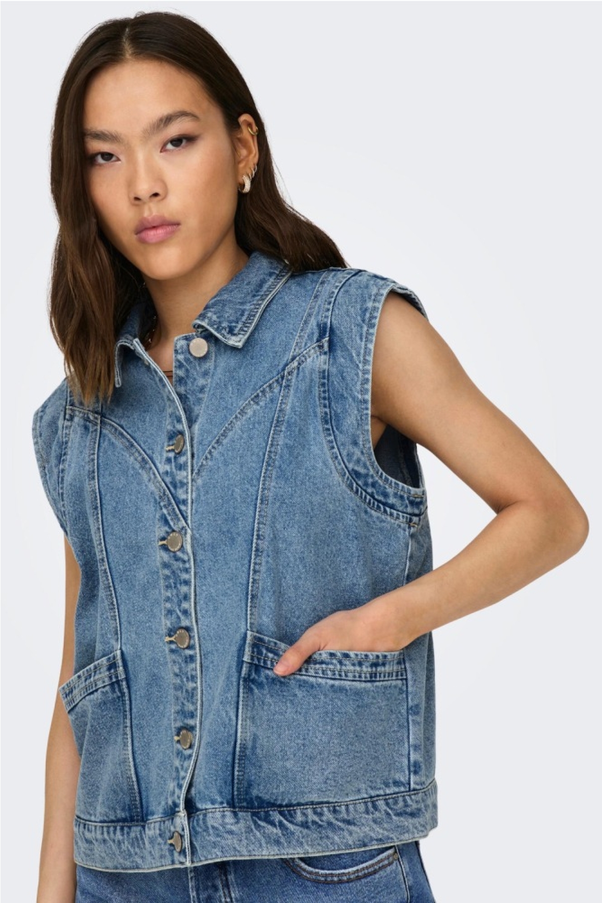 ONLY Gilet Denim Onlkennedy SL DNM Waistcoat - Femme Printemps
