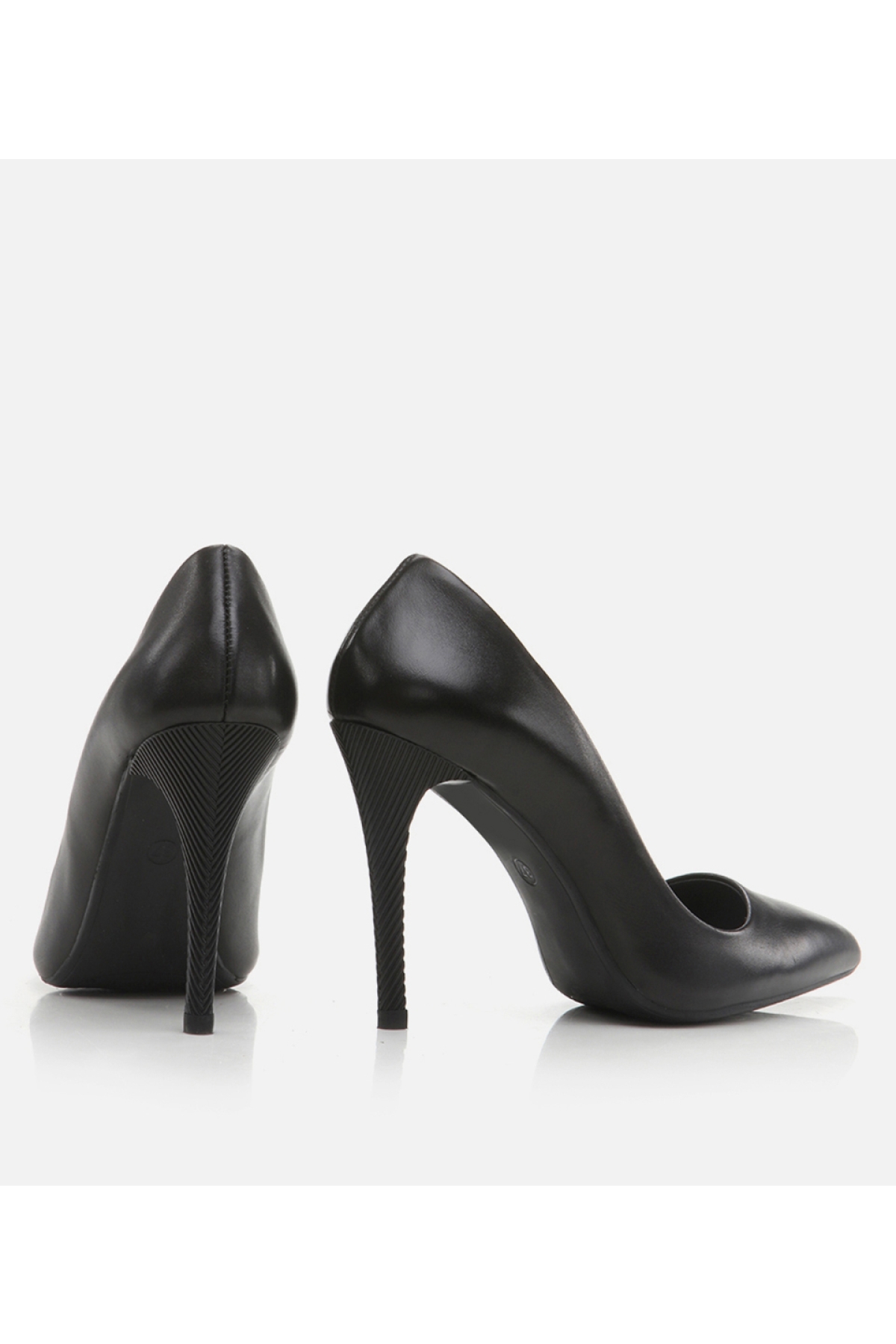 Kadın Deri Siyah Stiletto - Görsel 4