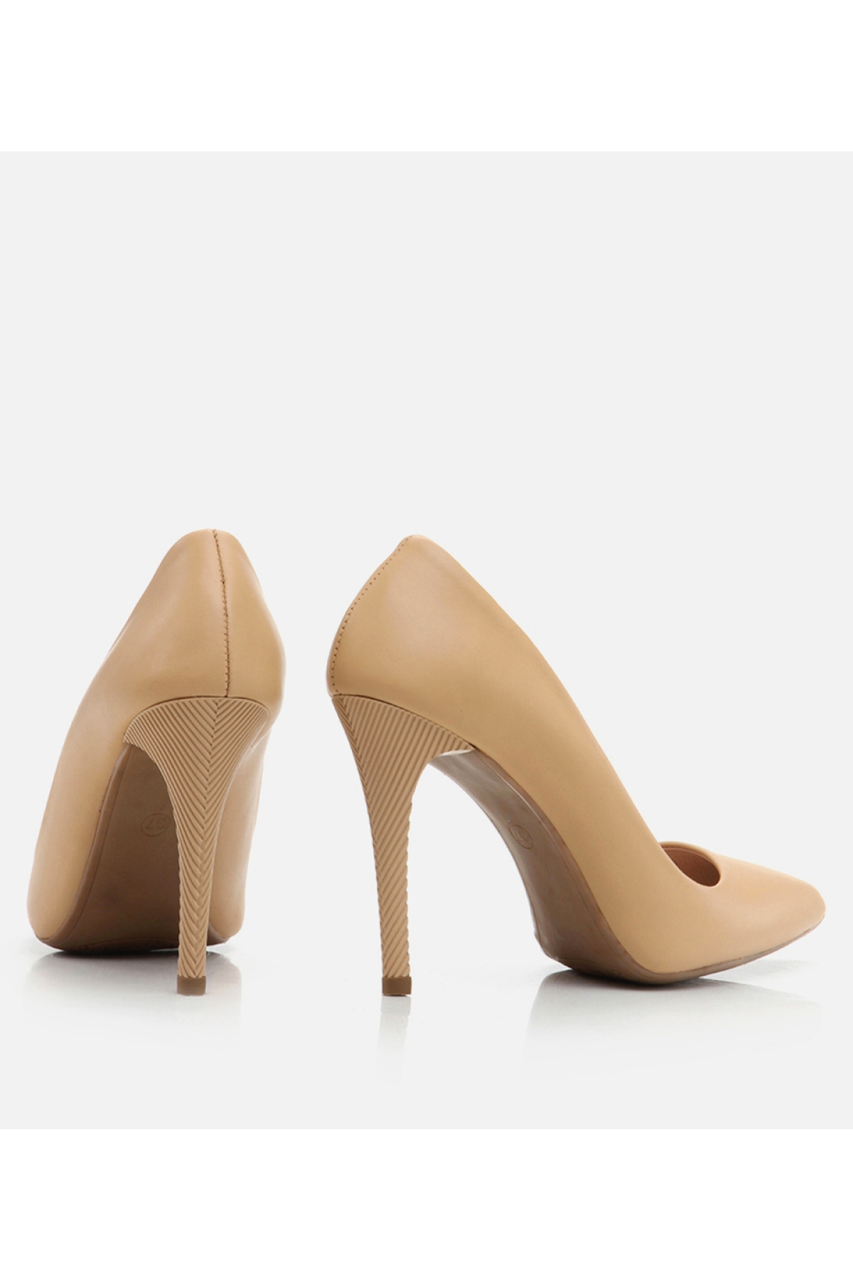 Kadın Deri Bej Stiletto - Görsel 4