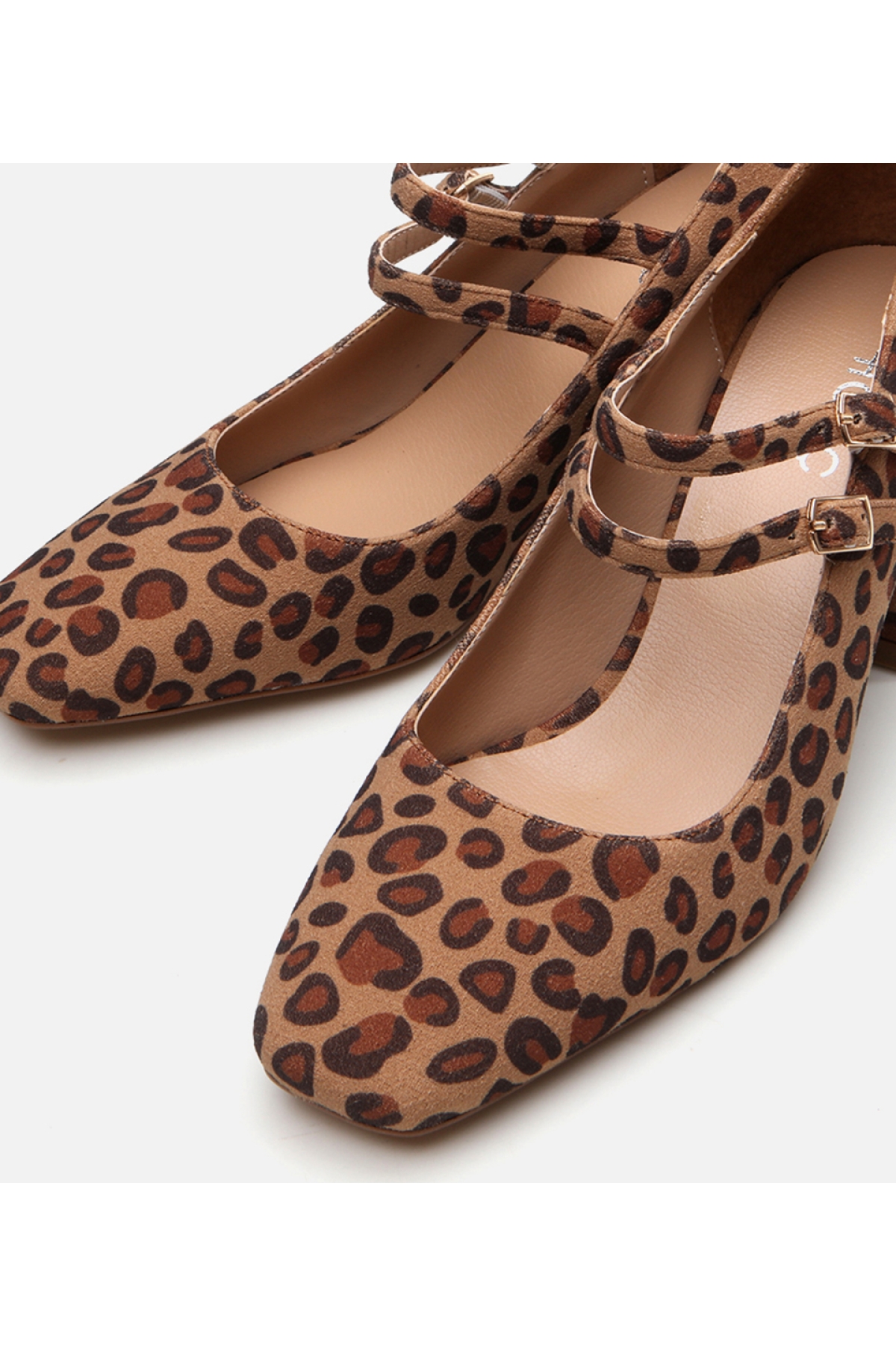 Kadın Mary Jane Leopar Desenli Kalın Topuklu Ayakkabı - Görsel 5