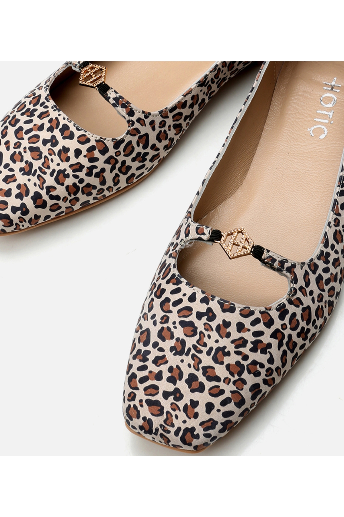 Kadın Deri Mary Jane Leopar Desenli Babet - Görsel 4