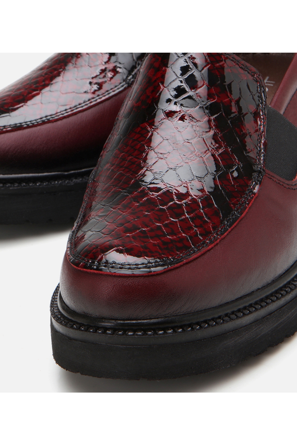 Kadın Deri Bordo Loafer - Görsel 4