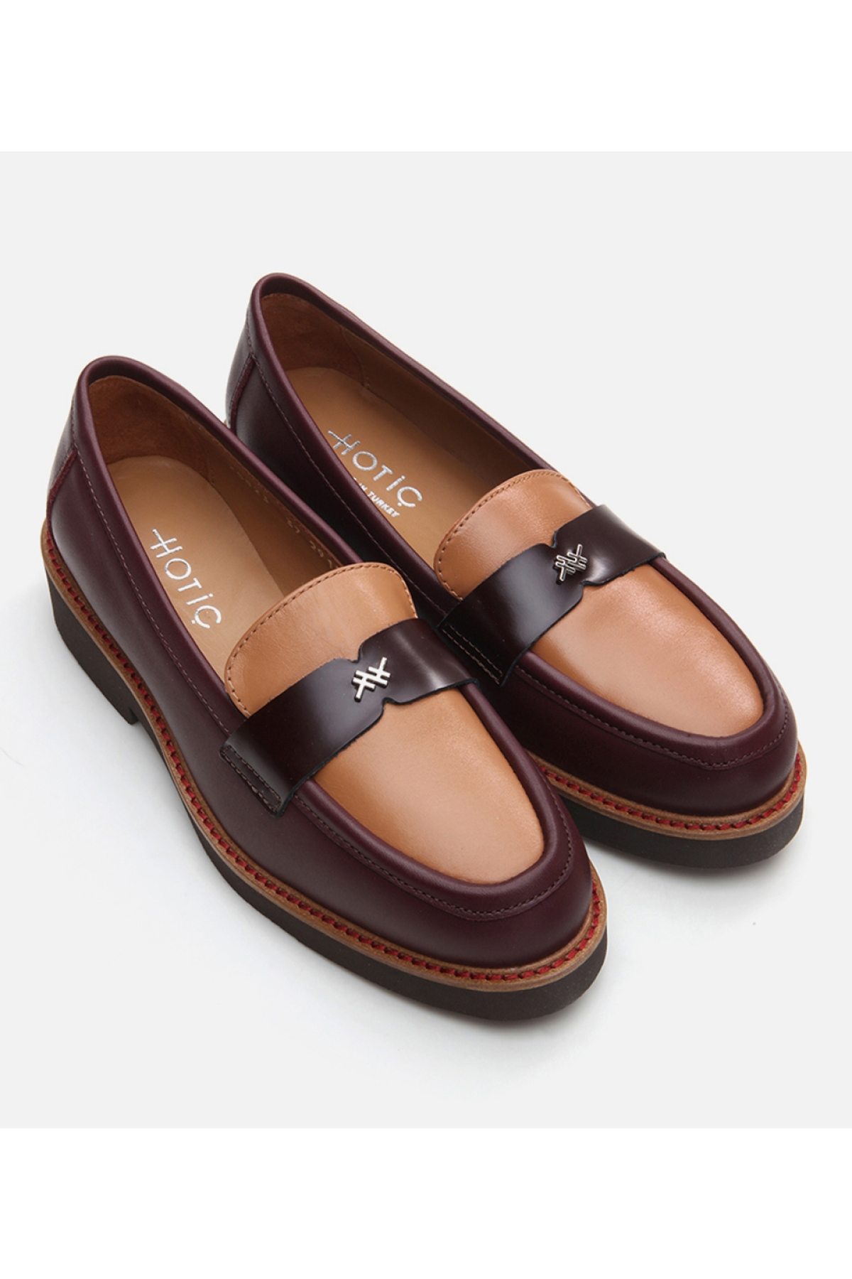 Kadın Deri Bordo Loafer - Görsel 3