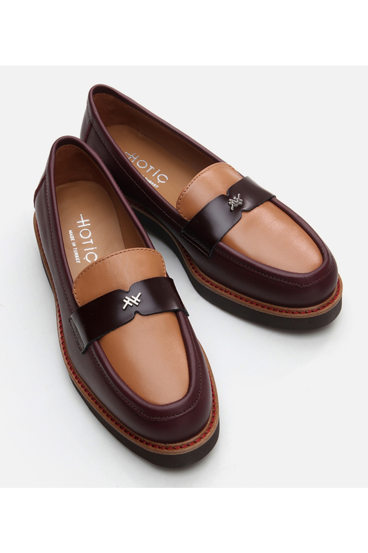 Kadın Deri Bordo Loafer - Görsel 4