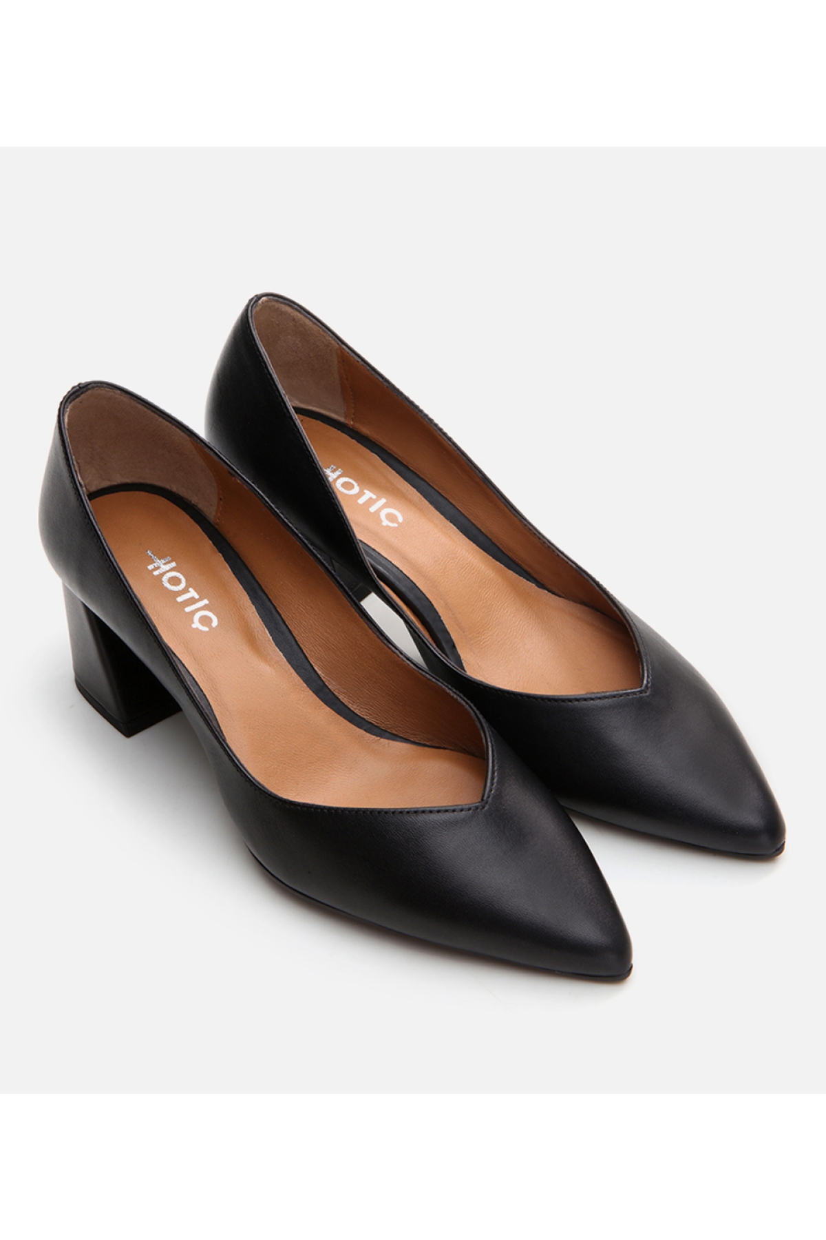 Kadın Deri Siyah Kalın Topuklu Ayakkabı - Görsel 3