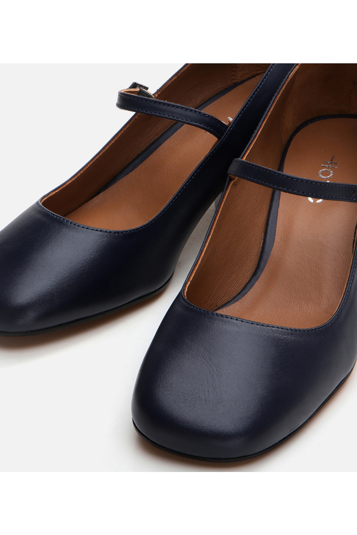 Kadın Deri Mary Jane Lacivert Kalın Topuklu Ayakkabı - Görsel 5