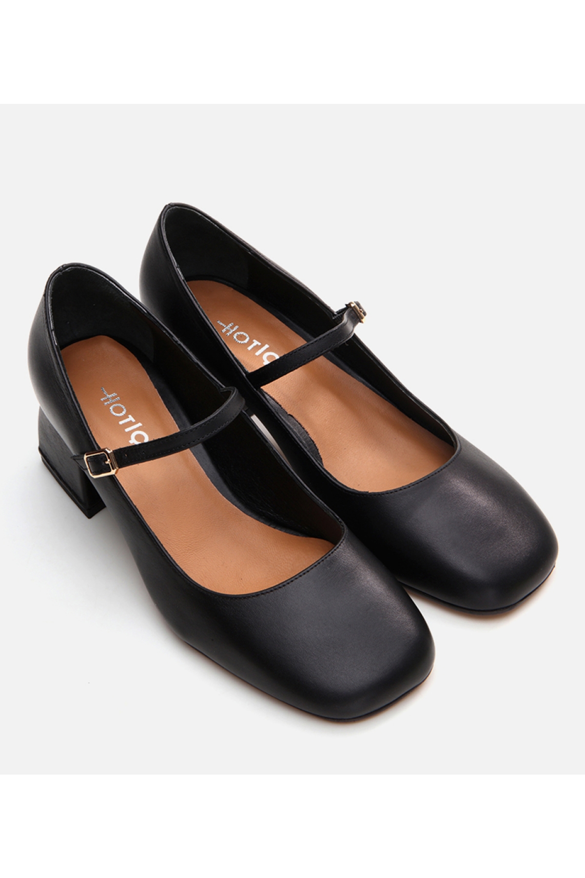 Kadın Deri Mary Jane Siyah Kalın Topuklu Ayakkabı - Görsel 3