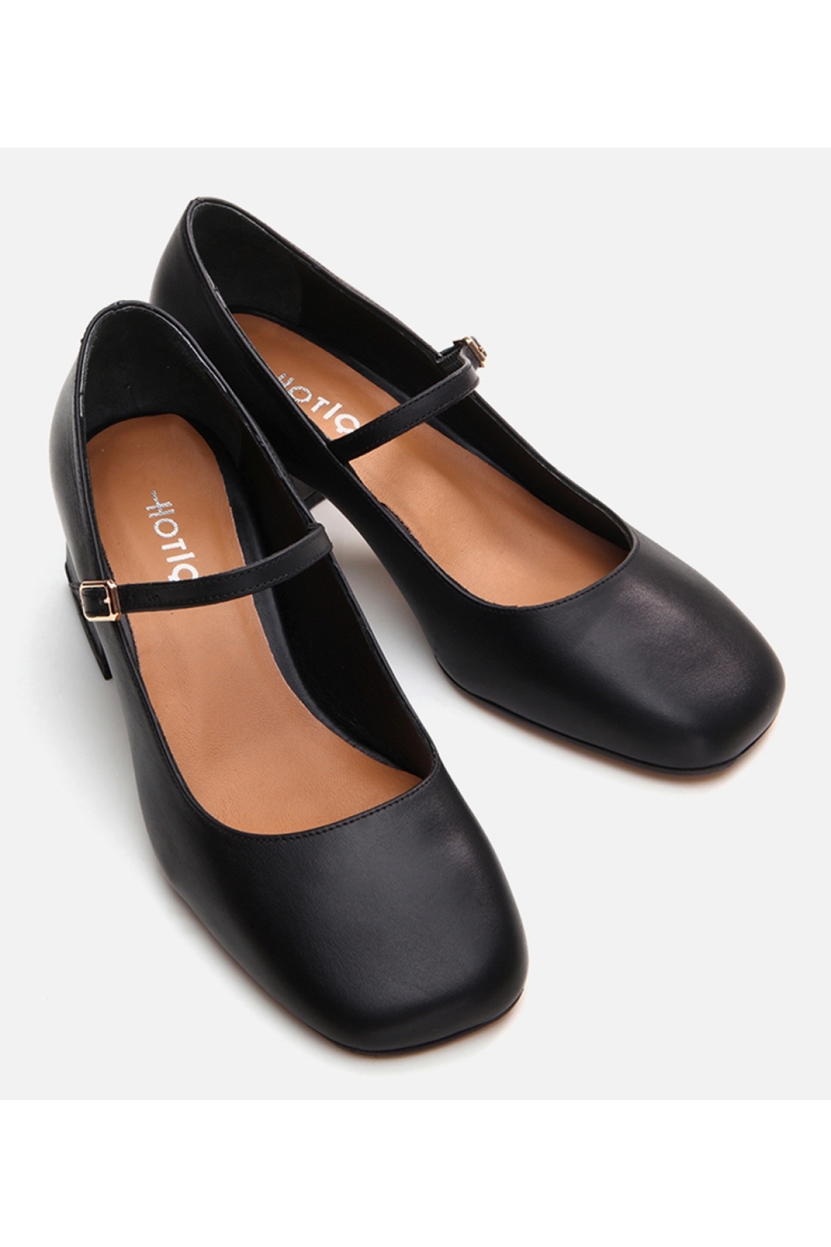 Kadın Deri Mary Jane Siyah Kalın Topuklu Ayakkabı - Görsel 4