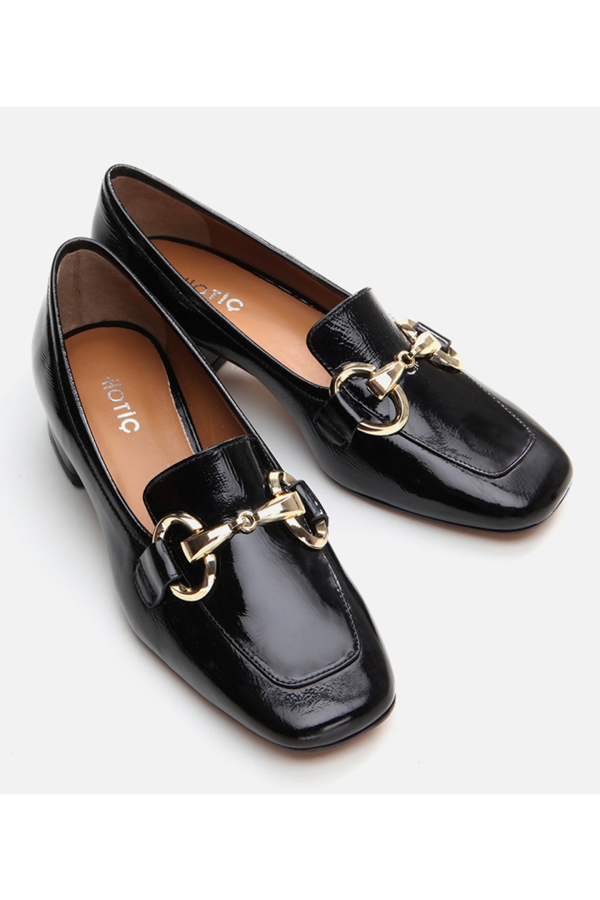 Kadın Rugan Deri Siyah Tokalı Loafer - Görsel 4