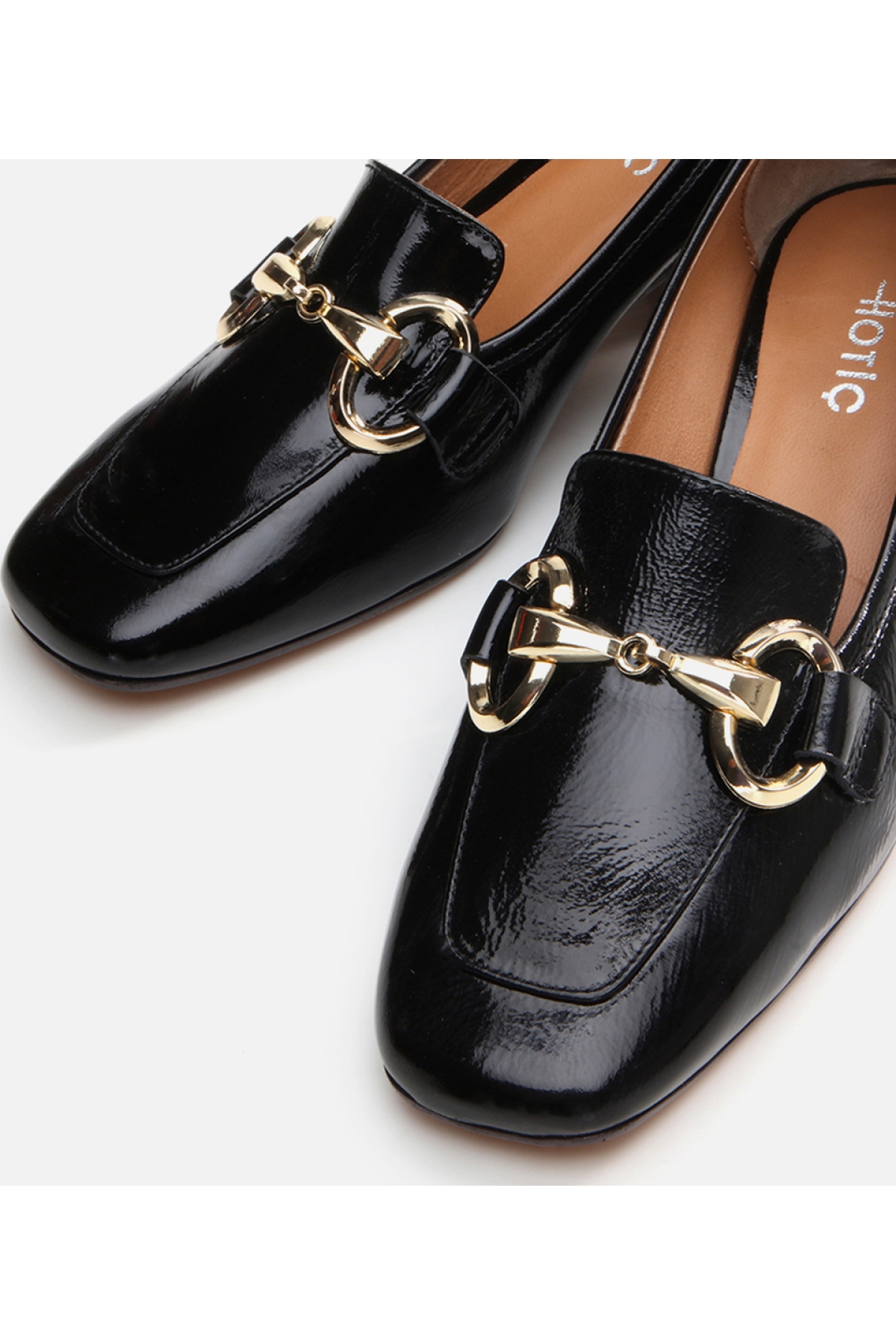 Kadın Rugan Deri Siyah Tokalı Loafer - Görsel 5