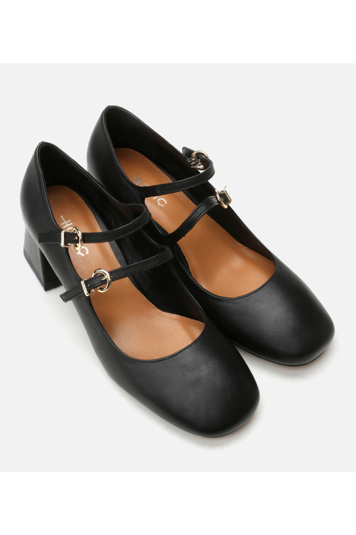 Kadın Deri Mary Jane Siyah Kalın Topuk - Görsel 3