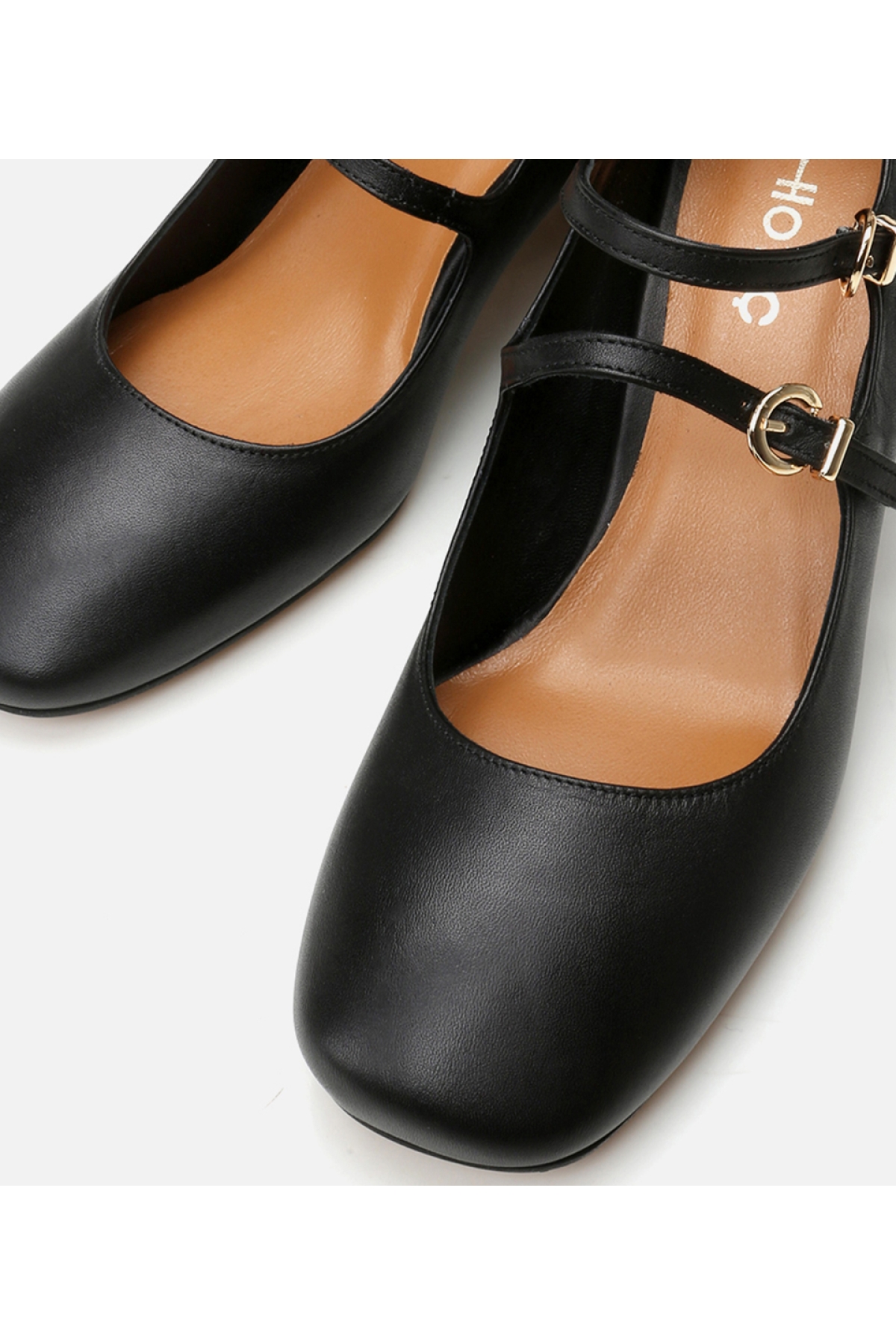 Kadın Deri Mary Jane Siyah Kalın Topuk - Görsel 4