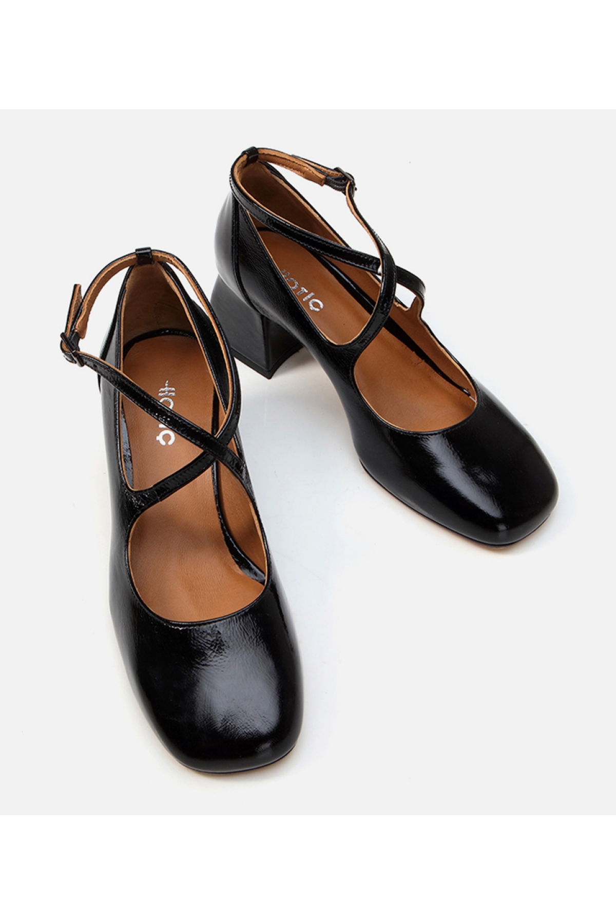 Kadın Deri Siyah Kalın Topuklu Ayakkabı - Görsel 4