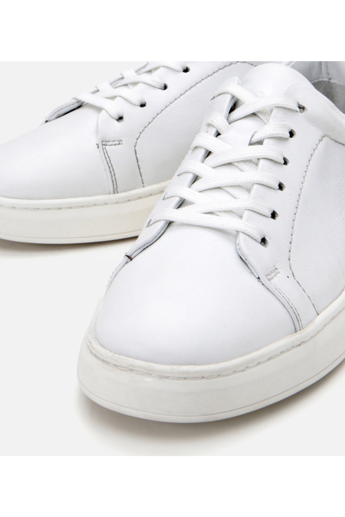 Erkek Deri Beyaz Spor Ayakkabı - Görsel 4