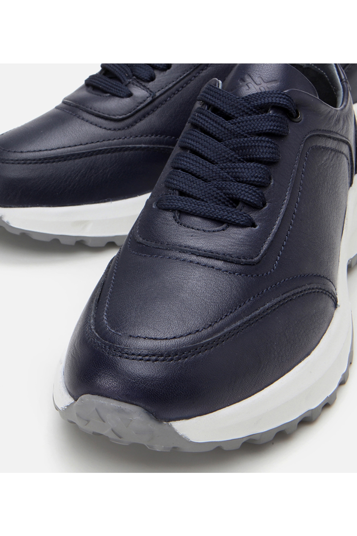 Erkek Deri Lacivert Yumuşak Tabanlı Spor Ayakkabı - Görsel 4