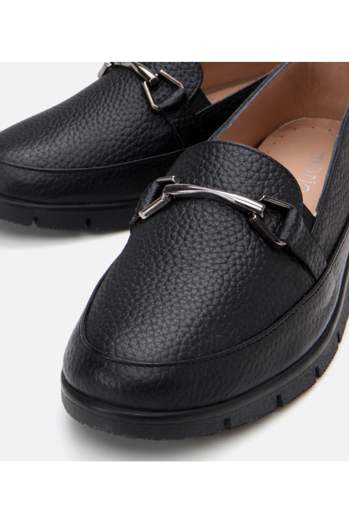 Kadın Deri Siyah Tokalı Loafer - Görsel 4