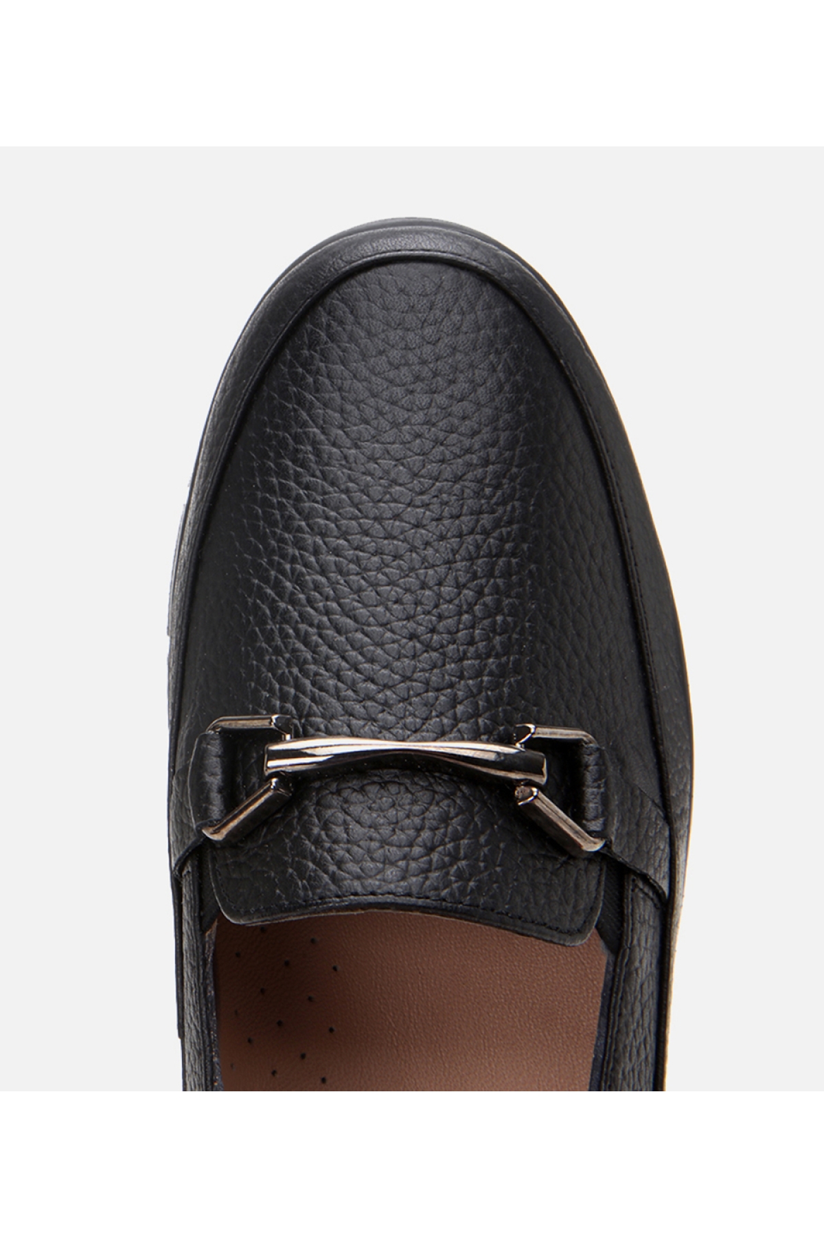 Kadın Deri Siyah Tokalı Loafer - Görsel 5